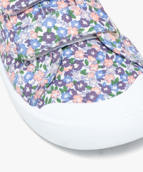 Baskets fille en toile fleurie avec double scratch vue6 - GEMO (ENFANT) - GEMO