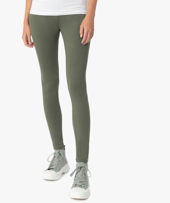 Legging uni en coton extensible femme vue1 - GEMO 4G FEMME - GEMO