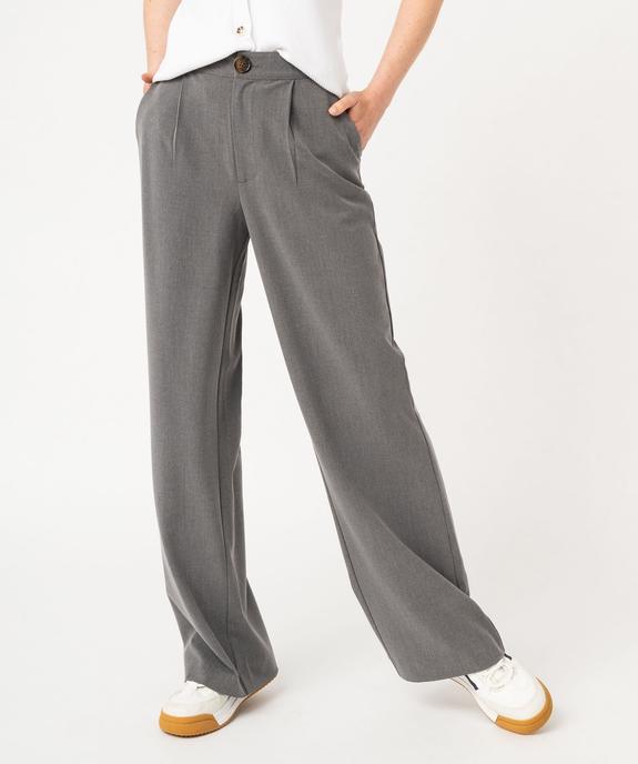 Pantalon fluide coupe large avec pinces femme vue2 - GEMO(FEMME PAP) - GEMO