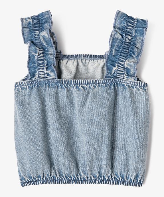 Blouse en jean à bretelles et coupe courte fille vue4 - GEMO (ENFANT) - GEMO