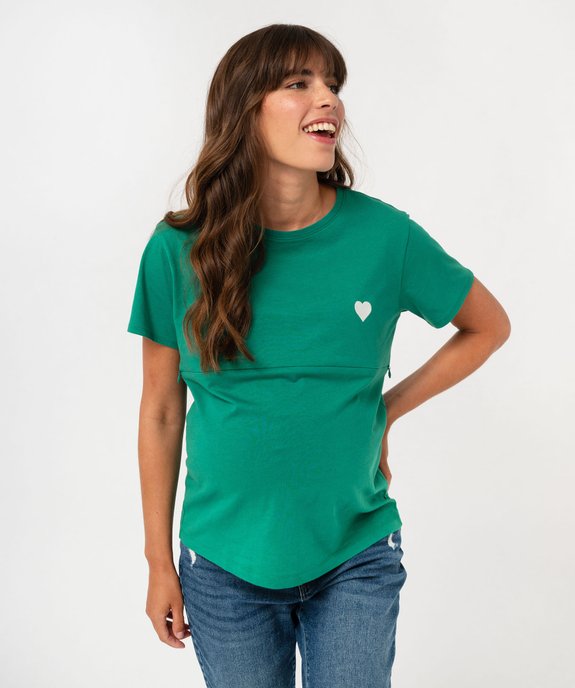 Tee-shirt d’allaitement avec zip femme vue2 - GEMO (MATER) - GEMO