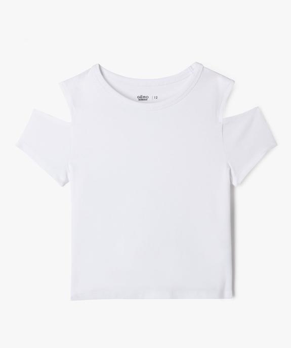 Tee-shirt manches courtes avec épaules dénudées fille vue1 - GEMO 4G FILLE - GEMO