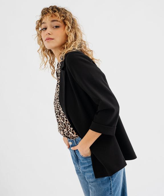 Veste blazer à manches 3/4 sans bouton femme vue1 - GEMO(FEMME PAP) - GEMO