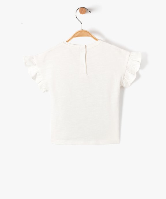 Tee-shirt bébé fille à manches volantées et sequins - LuluCastagnette vue3 - LULUCASTAGNETTE - GEMO