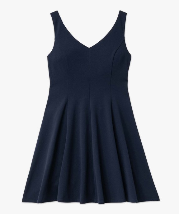 Robe femme avec col V et brides croisées dans le dos vue4 - GEMO(FEMME PAP) - GEMO