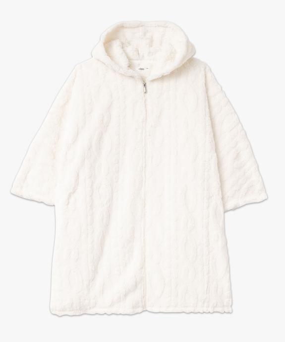 Veste d'intérieur zippée à capuche en maille peluche femme vue4 - GEMO(HOMWR FEM) - GEMO