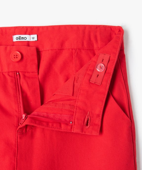 Bermuda coupe chino regular en toile de coton garçon vue2 - GEMO 4G GARCON - GEMO