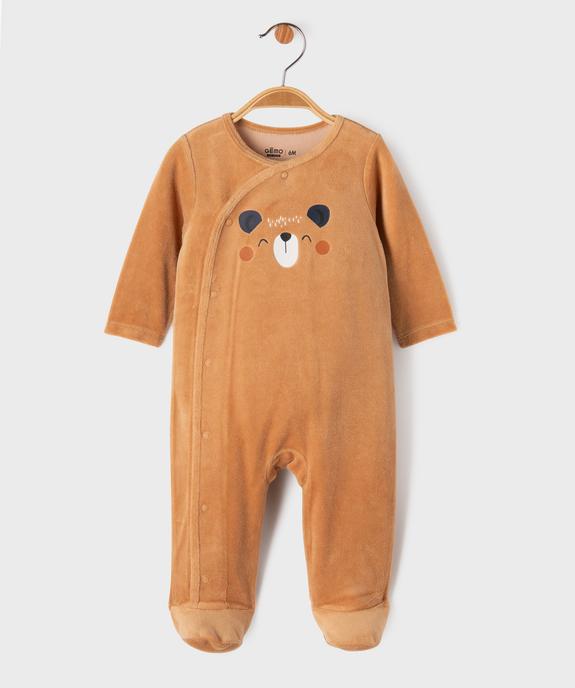 Pyjama dors-bien en velours fermeture devant bébé vue7 - GEMO 4G BEBE - GEMO