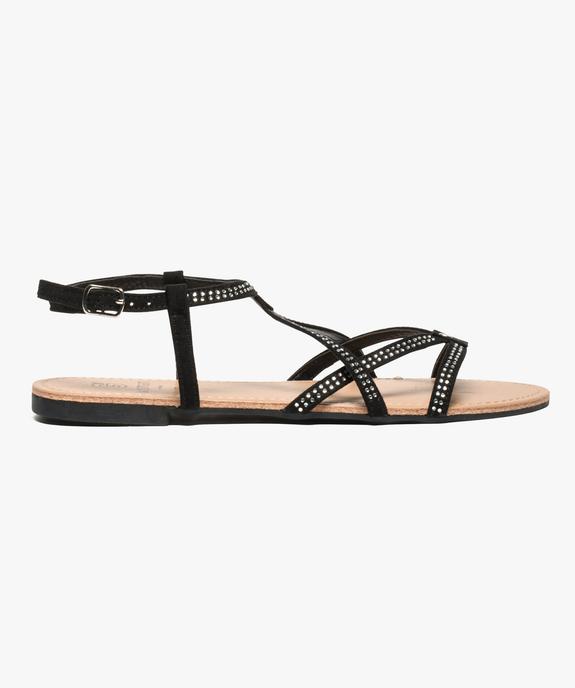 Nu-pieds en toile avec strass sur le dessus vue1 - GEMO (CASUAL) - GEMO