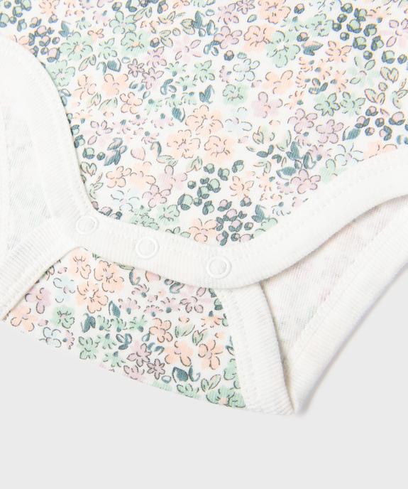 Body manches longues à motifs fleuris bébé fille (lot de 3) vue4 - GEMO 4G BEBE - GEMO