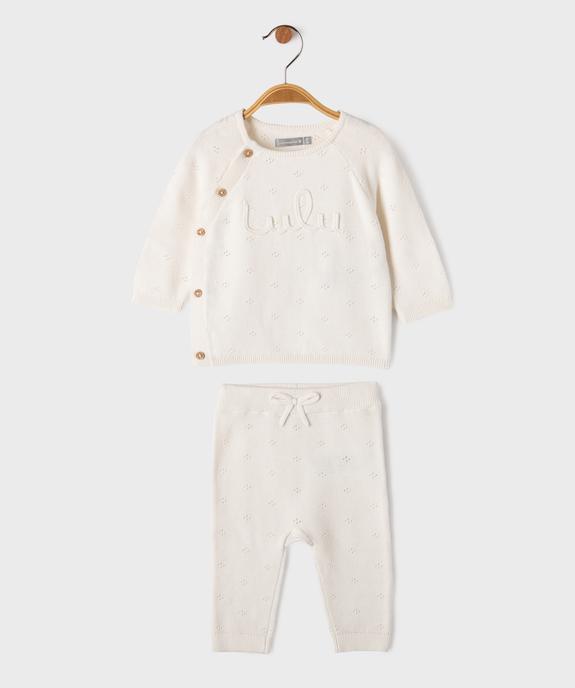 Ensemble 2 pièces en maille bébé fille brassière et pantalon - LuluCastagnette vue1 - LULU CASTAGNETTE G4G D - GEMO