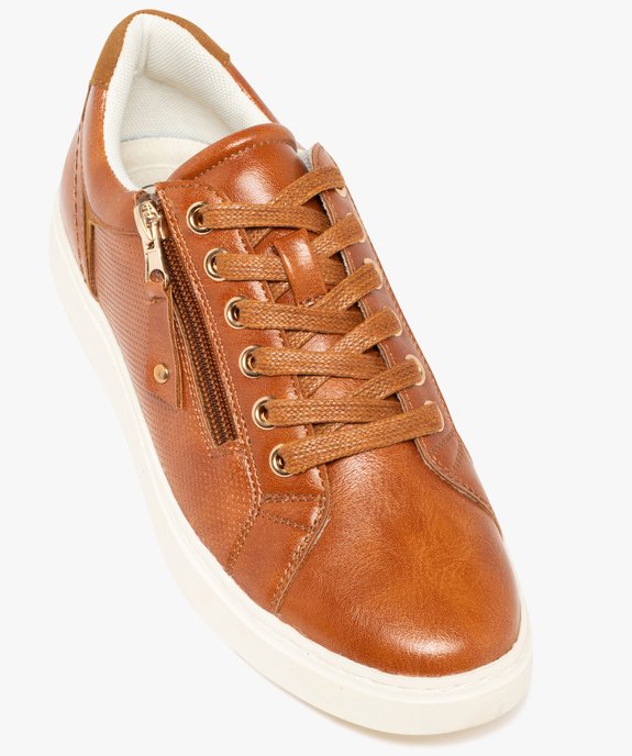 Baskets femme casual à zip avec côtés poinçonnés vue6 - FOLLOW ME - GEMO