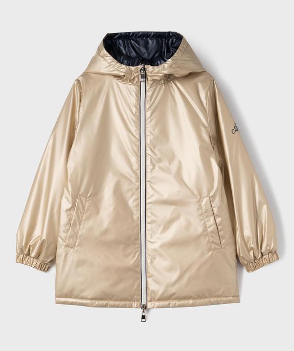 Manteau imperméable à capuche réversible fille - LuluCastagnette vue1 - LULUCASTAGNETTE - GEMO