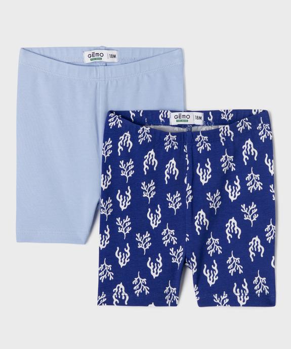 Leggings short court en coton stretch bébé fille (lot de 2) vue1 - GEMO 4G BEBE - GEMO