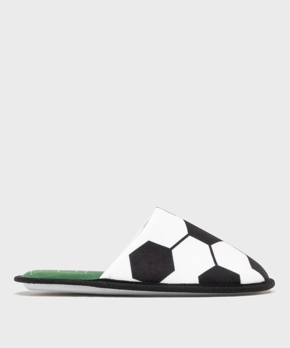 Chaussons mules plates en velours imprimés football garçon  vue1 - GEMO 4G GARCON - GEMO