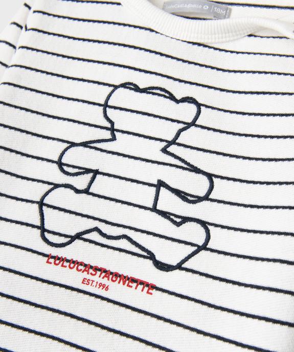 Tee-shirt manches longues à rayures et motif ourson bébé garçon - LuluCastagnette vue3 - LULU CASTAGNETTE GEMO FOR GOOD - GEMO