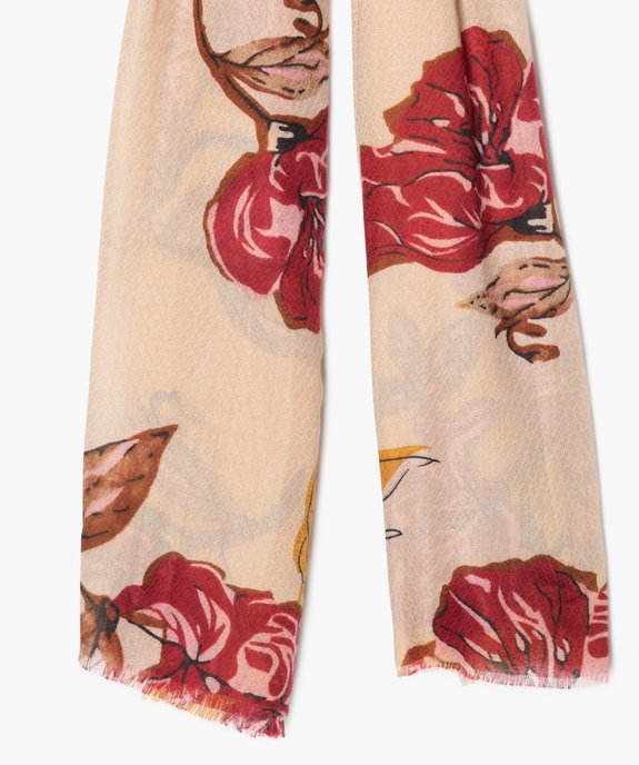 Foulard femme fleuri vue2 - GEMO (ACCESS) - GEMO