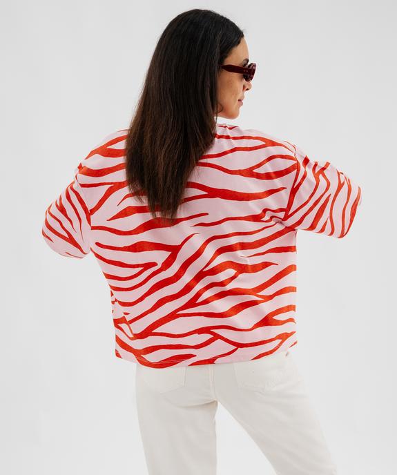 Tee-shirt manches courtes imprimé coupe oversize femme vue3 - GEMO 4G FEMME - GEMO