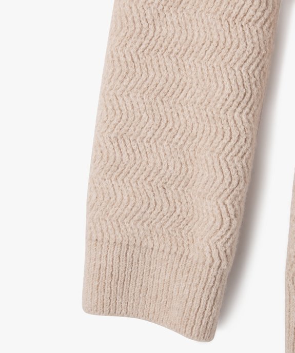 Écharpe en maille côtelée fantaisie et chinée femme vue2 - GEMO 4G FEMME - GEMO