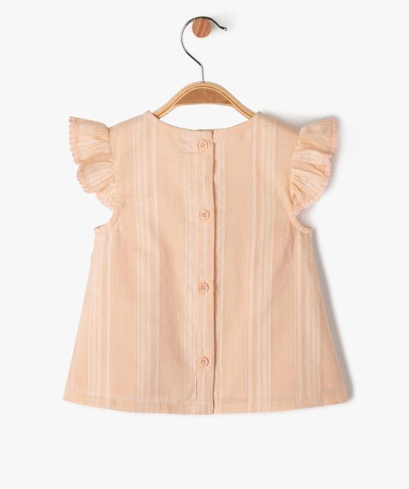 Blouse manches courtes à volants bébé fille - LuluCastagnette vue3 - LULUCASTAGNETTE - GEMO