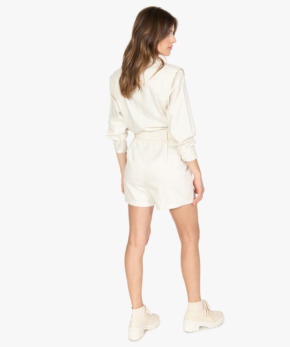 Combishort femme à boutons et ceinture vue5 - GEMO - GEMO