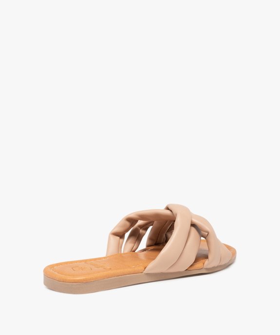 Mules femme à talon plat et brides unies rembourrées vue4 - GEMO (CASUAL) - GEMO