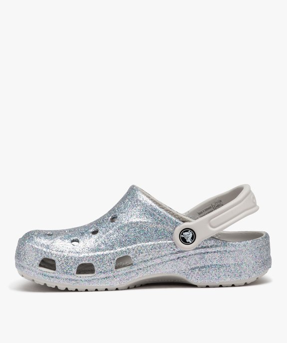Sabots souples femme dessus perforé à paillettes Baya Glisser - Crocs vue3 - CROCS - GEMO