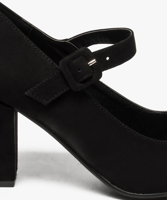 Escarpins femme Mary Jane à boucle en suédine vue6 - GEMO(URBAIN) - GEMO