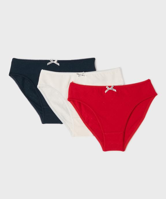 Culottes en coton stretch plumetis fille (lot de 3) - LuluCastagnette vue1 - LULU CASTAGNETTE GEMO FOR GOOD - GEMO