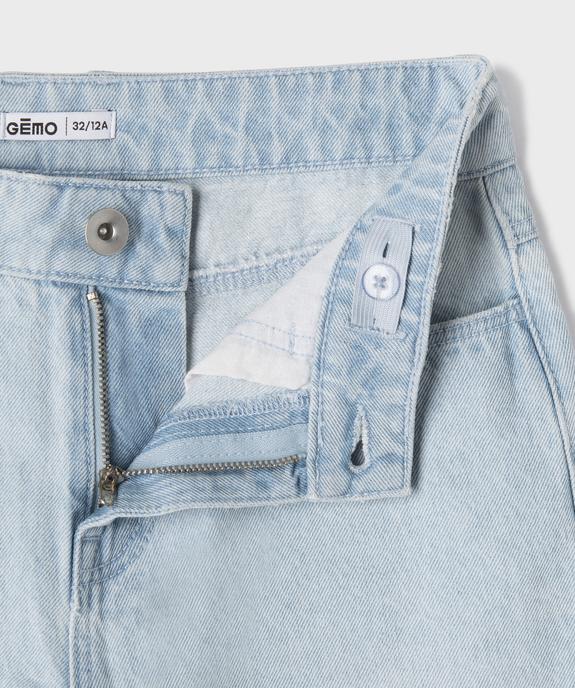 Short en jean droit et long à finition bord-franc fille vue2 - GEMO (JUNIOR) - GEMO