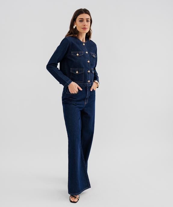 Veste en jean femme  vue4 - GEMO 4G FEMME - GEMO