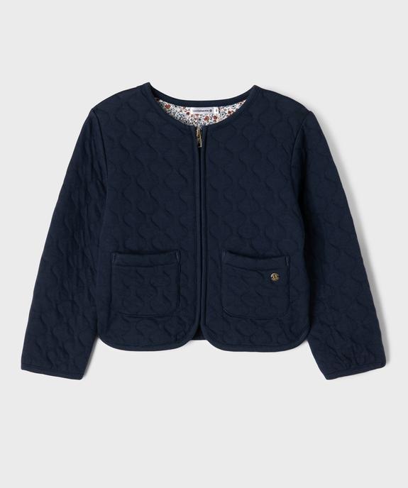 Sweat zippé en matière matelassée fille - LuluCastagnette vue1 - LULUCASTAGNETTE - GEMO