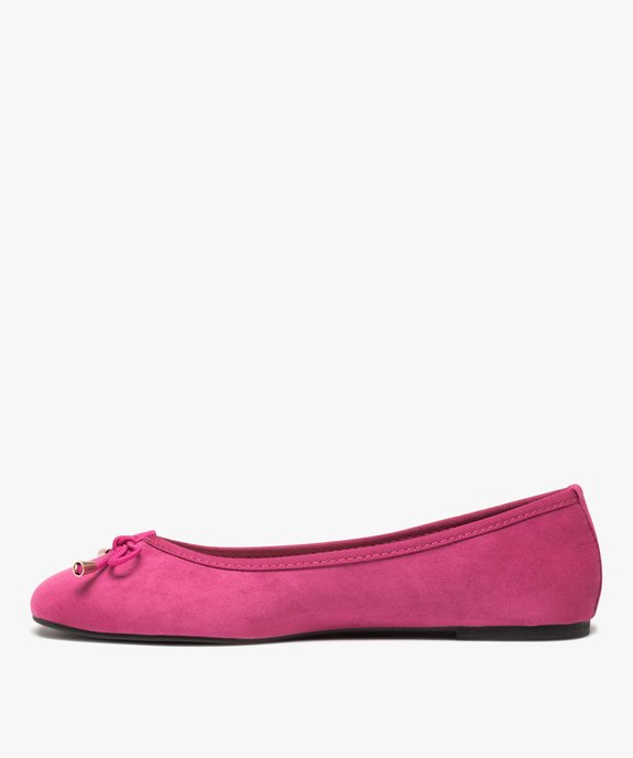 Ballerines femme classiques en suédine unie vue3 - GEMO(URBAIN) - GEMO