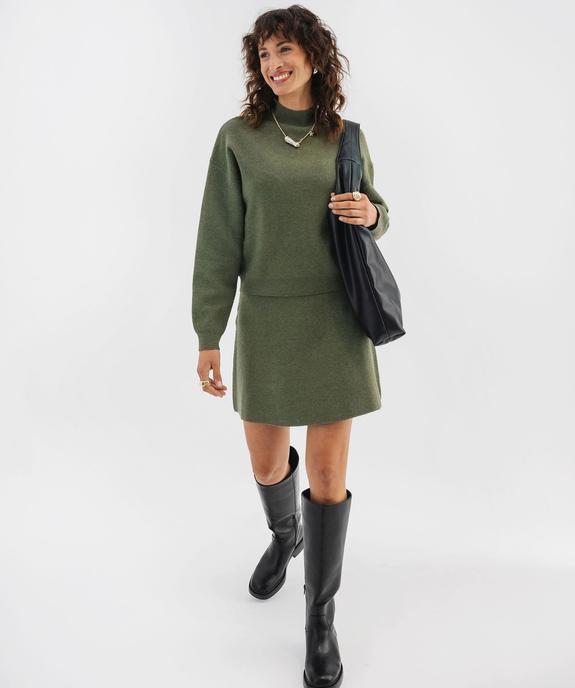 Jupe courte en maille coupe trapèze femme vue1 - GEMO 4G FEMME - GEMO