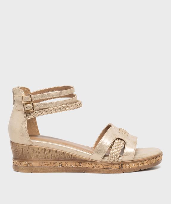 Sandales à talon compensé et talon fermé femme vue1 - EMILIA ROSA - GEMO