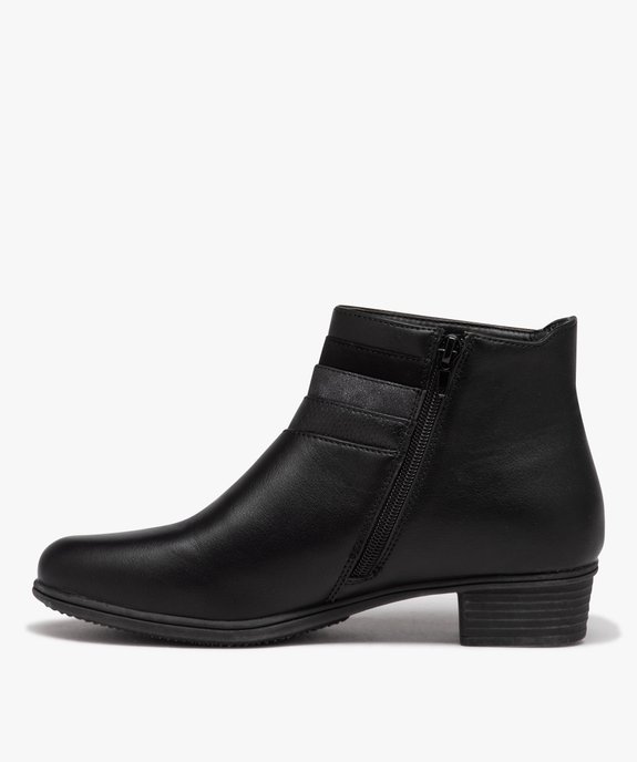 Boots femme confort unies à petit talon  vue3 - GEMO (CONFORT) - GEMO