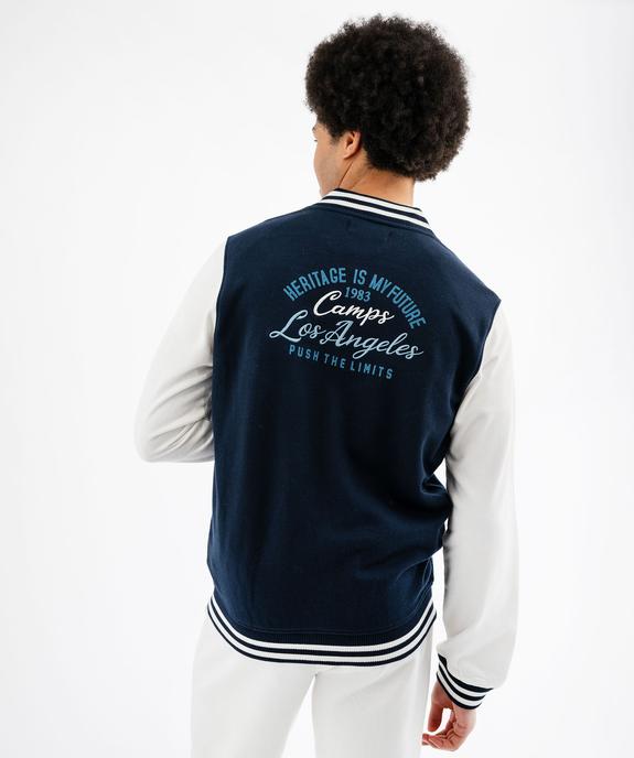 Sweat boutonné look veste teddy homme - Camps United vue3 - CAMPS - GEMO
