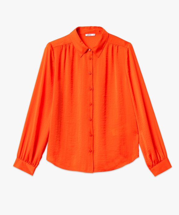Chemise en satin à manches longues femme vue5 - GEMO 4G FEMME - GEMO