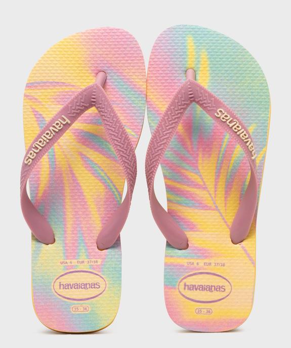 Tongs Top Fashion à motif feuillage fluo femme - Havainas vue1 - HAVAIANAS - GEMO