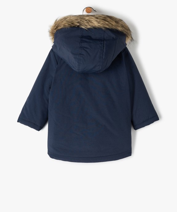 Parka bébé garçon à capuche et doublure chaude vue4 - GEMO 4G BEBE - GEMO