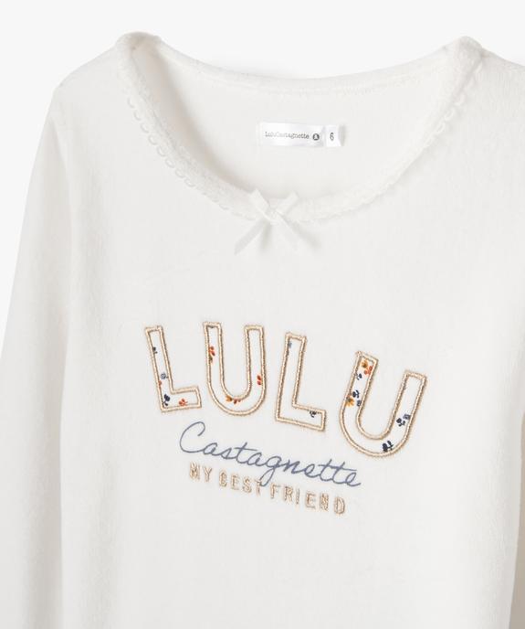 Pyjama en velours avec broderies scintillantes fille - LuluCastagnette - LULUCASTAGNETTE Pyjama en velours avec broderies scintillantes fille - LuluCastagnette vue2 - LULUCASTAGNETTE - GEMO
