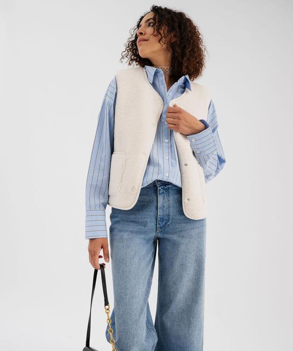 Chemise rayée coupe oversize en coton femme vue4 - GEMO(FEMME PAP) - GEMO