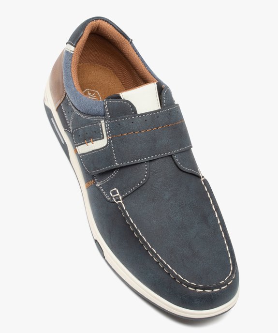 Chaussures bateau homme confort à fermeture scratch vue5 - GEMO(URBAIN) - GEMO