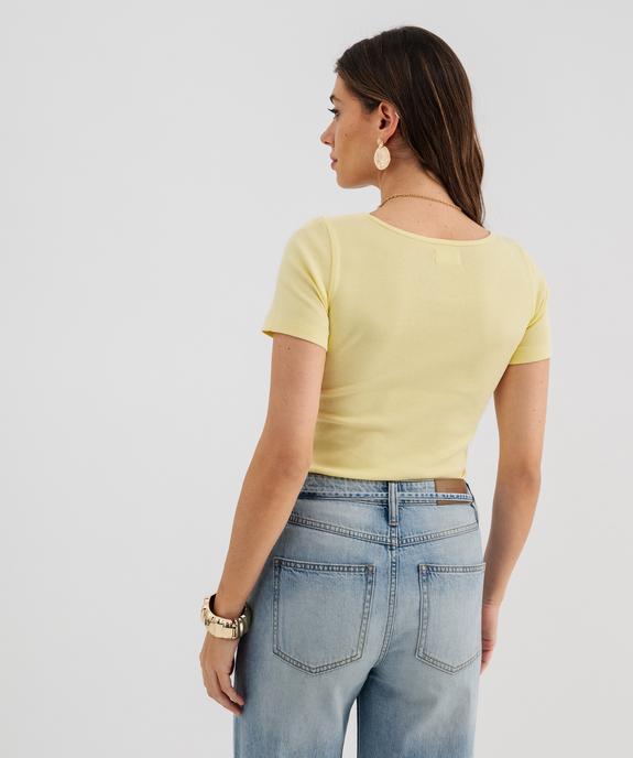 Body à manches courtes en maille côtelée femme vue3 - GEMO 4G FEMME - GEMO