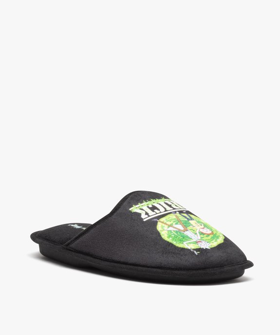 Chaussons homme mules plates en velours ras Rick and Morty vue2 - RICK ET MORTY - GEMO