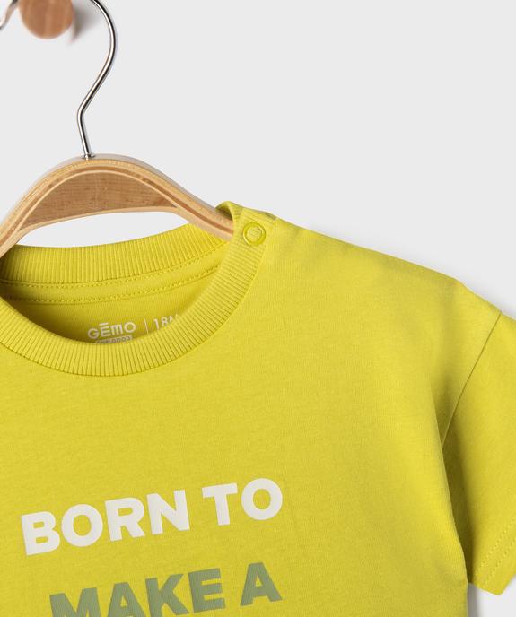 Tee-shirt manches courtes en jersey de coton imprimé bébé garçon vue2 - GEMO 4G BEBE - GEMO