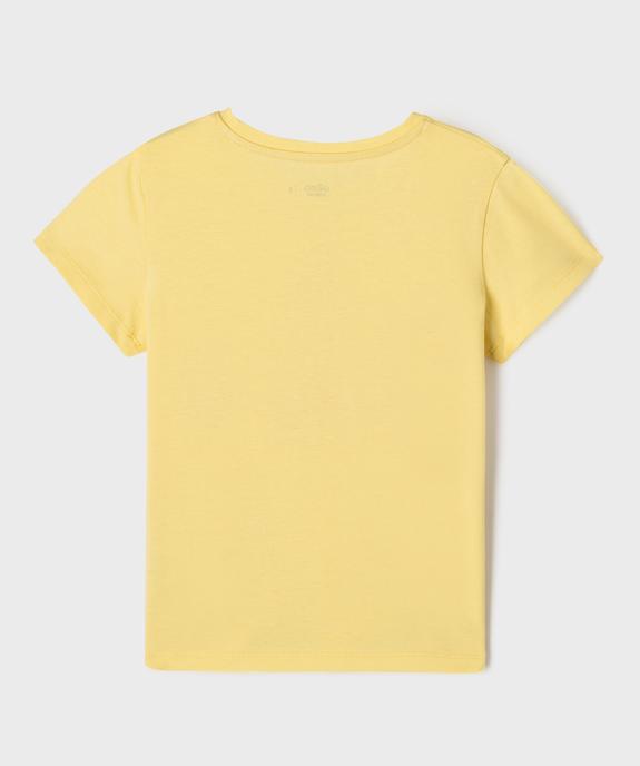 Tee-shirt manches courtes avec motif en relief fille vue3 - GEMO 4G FILLE - GEMO