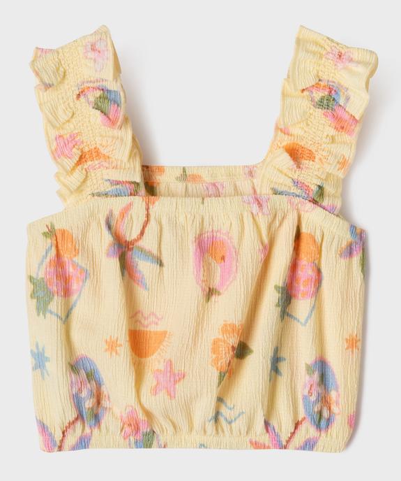 Blouse en maille texturée à bretelles et coupe courte fille vue3 - GEMO 4G FILLE - GEMO