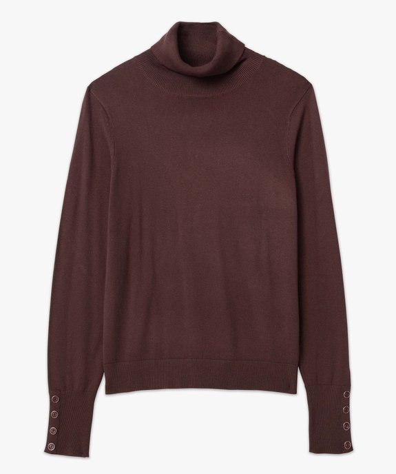Pull femme en maille fine à col roulé vue4 - GEMO 4G FEMME - GEMO