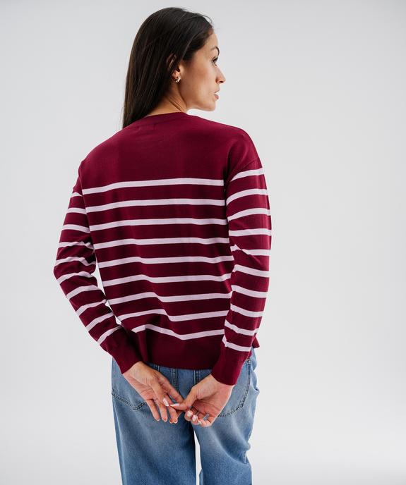 Pull en maille fine avec boutons sur l’épaule femme vue3 - GEMO 4G FEMME - GEMO